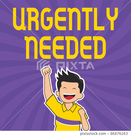 Text showing inspiration Urgently Needed. Business approach compelling or requiring immediate action or attention Cheerful Man Enjoying Accomplishment With Spiral Background Raising Hand. Text showing inspiration Urgently Needed. Business approach compelling or requiring immediate action or attention Cheerful Man Enjoying Accomplishment With Spiral Background Raising Hand. 86876263
