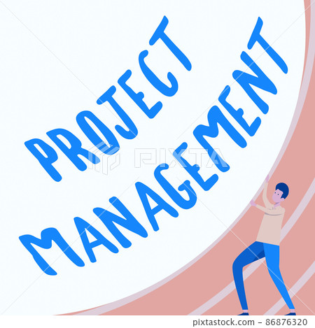 Sign displaying Project Management. Business overview Application Process Skills to Achieve Objectives and Goal Gentleman Drawing Standing Pushing Big Circular Object. Sign displaying Project Management. Business overview Application Process Skills to Achieve Objectives and Goal Gentleman Drawing Standing Pushing Big Circular Object. 86876320