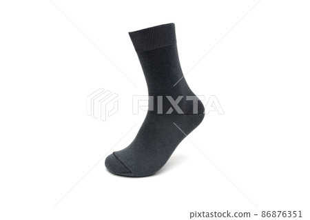foot sock gray color isolated on white background foot sock gray color isolated on white background 86876351