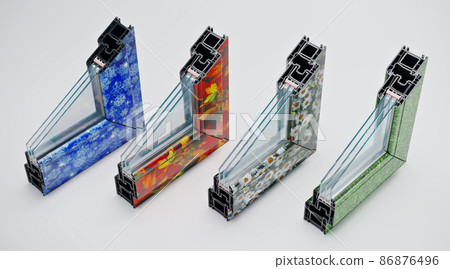 Incision Pvc profile window with triple glazing Laminated according to the seasons of the year Incision Pvc profile window with triple glazing Laminated according to the seasons of the year 86876496