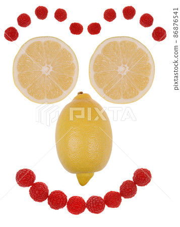 Funny face made from fruit Funny face made from fruit 86876541