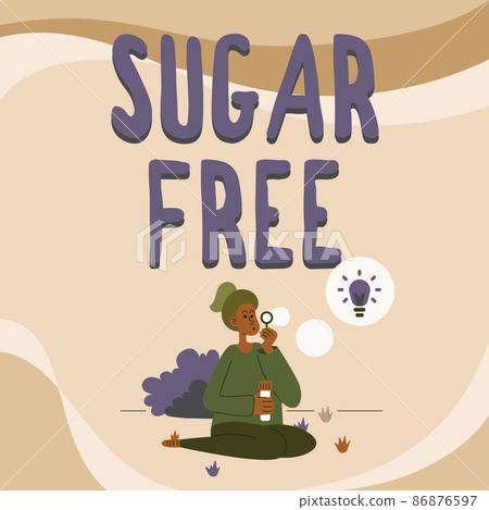 Inspiration showing sign Sugar Free. Business approach containing an artificial sweetening substance instead of sugar Lady Sitting In Park Blowing Balloons Thinking Of New Thoughts With Idea Lamp. Inspiration showing sign Sugar Free. Business approach containing an artificial sweetening substance instead of sugar Lady Sitting In Park Blowing Balloons Thinking Of New Thoughts With Idea Lamp. 86876597