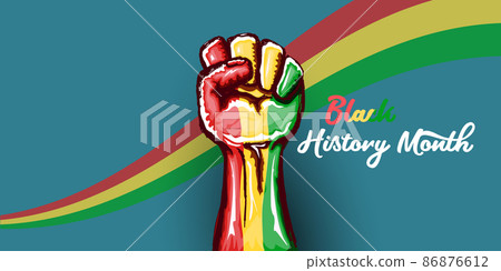 Black history month horizontal banner with... - Stock Illustration ...