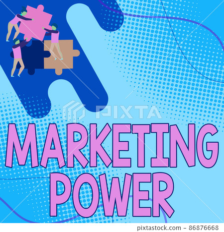 Conceptual caption Marketing Power. Word Written on ability of a firm to profitably raise the market price Team Holding Jigsaw Pieces Helping Each Others To Solve The Problem. Conceptual caption Marketing Power. Word Written on ability of a firm to profitably raise the market price Team Holding Jigsaw Pieces Helping Each Others To Solve The Problem. 86876668