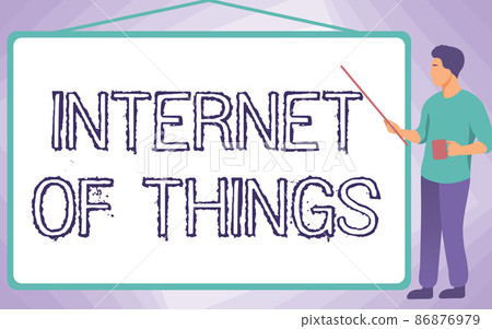 Sign displaying Internet Of Things. Internet Concept connection of Devices to the Net to Send Receive Data School Instructor Drawing Pointing Stick Whiteboard While Holding Cup. Sign displaying Internet Of Things. Internet Concept connection of Devices to the Net to Send Receive Data School Instructor Drawing Pointing Stick Whiteboard While Holding Cup. 86876979