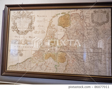 Historical paper map of Czech kingdom and European states Historical paper map of Czech kingdom and European states 86877011