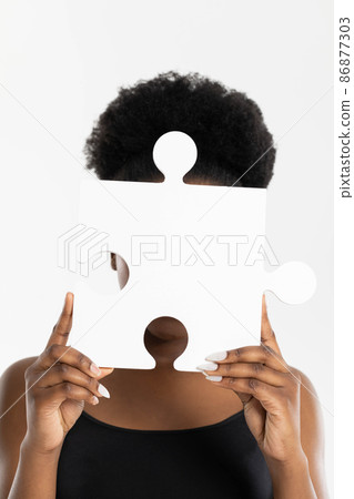 Maintained anonymity by covering your face with one large puzzle. Let's include race tolerance. 86877303
