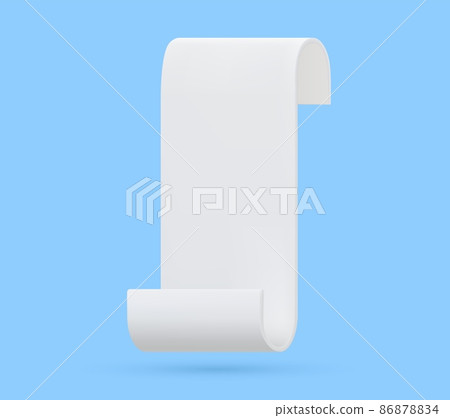 3D render Paper scroll with cartoon style 3D render Paper scroll with cartoon style 86878834