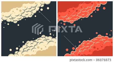 Smoke cloud frame in comic book cartoon style 86878873