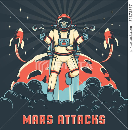 Skeleton in spacesuit with blasters Skeleton in spacesuit with blasters 86878877