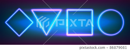 Neon frames different geometric shapes with led backlighting Neon frames different geometric shapes with led backlighting 86879081