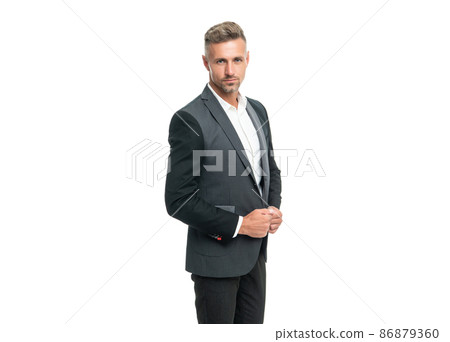 man in suit. businessman isolated on white. lawyer in business wear 86879360