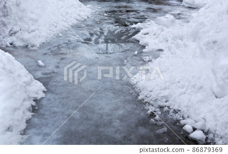 Spring, snow melts, ice melts. 86879369