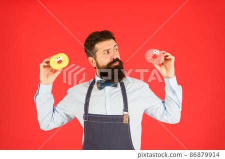 The food tastes so good. Professional baker with freshly 86879914