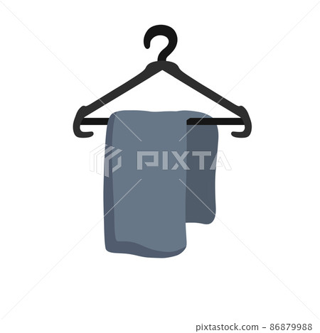 Clothes on hanger. Decoration of wardrobe and cloakroom. Clothes on hanger. Decoration of wardrobe and cloakroom. 86879988