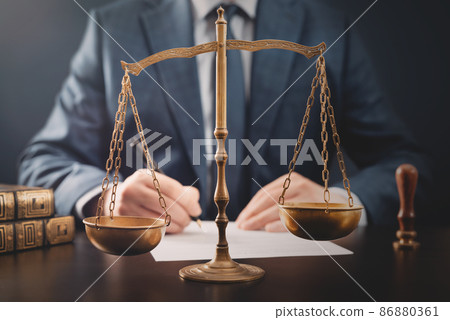 Lawyer working in the office. Law and justice. Lawyer working in the office. Law and justice. 86880361