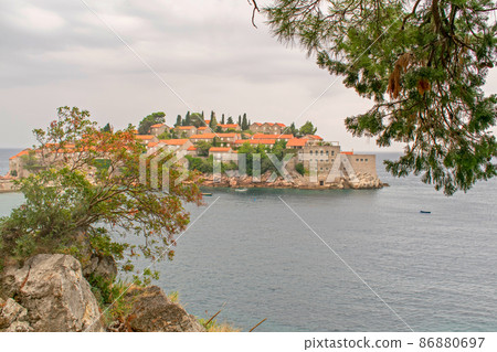 Sveti Stefan island, Budva riviera, Montenegro Sveti Stefan island, Budva riviera, Montenegro 86880697