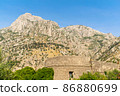 Views famous hike in Kotor by the Mediteranean Sea, touristic destination in Montenegro 86880699