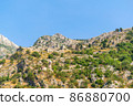 Views famous hike in Kotor by the Mediteranean Sea, touristic destination in Montenegro 86880700