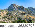 Views famous hike in Kotor by the Mediteranean Sea, touristic destination in Montenegro 86880707