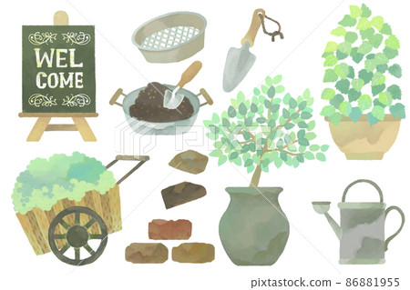 園藝插畫.2（套）/手繪風格 86881955