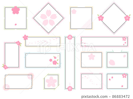 Simple cherry blossom frame set 86883472