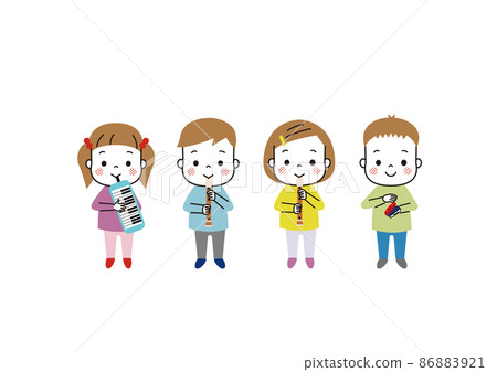 四個孩子演奏樂器 四個孩子演奏樂器 86883921