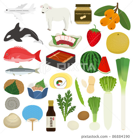 Illustration of famous things in Chiba 86884190