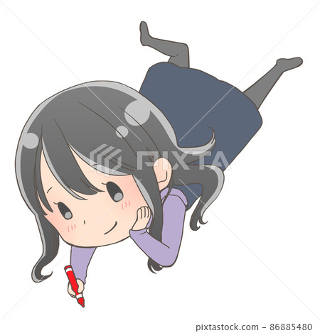 躺著塗鴉的女孩 86885480