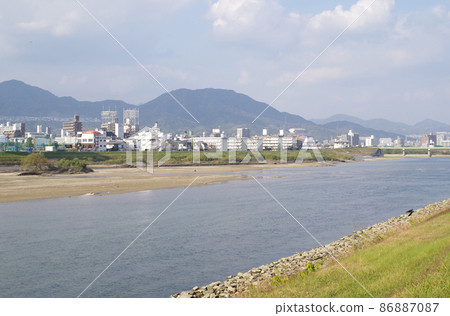 View of the Ota River from the Ushida area 86887087