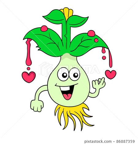 lettuce plant is celebrating valentine day, doodle icon image kawaii 86887359