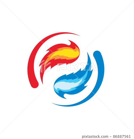 yin yang fire and water icon vector concept design template yin yang fire and water icon vector concept design template 86887561