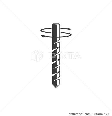 rotating drill bit icon vector illustration concept design 86887575