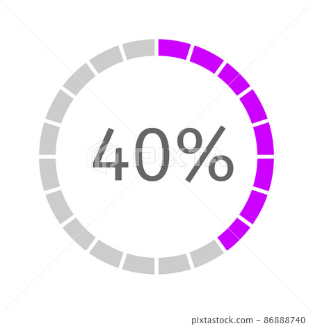 Progress, buffering, waiting or loading icon with 40 percent filled round bar. Infographic element for website or mobile interface 86888740