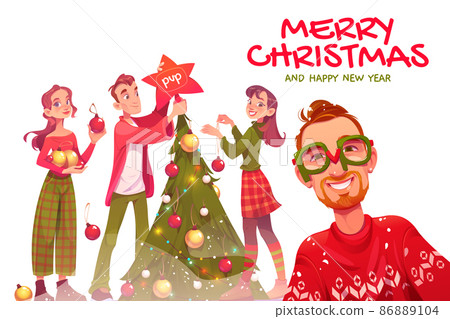 Merry Christmas and happy New year card Merry Christmas and happy New year card 86889104