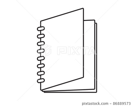 Notepad layout with a place for your design, text. An empty spiral notebook with open pages on  an isolated background. Vector illustration 86889573