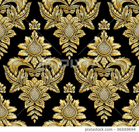 Classical luxury old fashioned damask ornament, royal victorian floral baroque.  86889694
