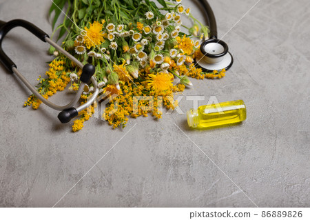 Chinese herbal medicine. Bottle of healthy tincture or infusion Chinese herbal medicine. Bottle of healthy tincture or infusion 86889826