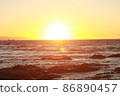 Sea and sunset Sea and sunset 86890457