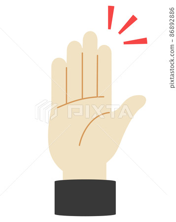 Illustration of raised hand 86892886