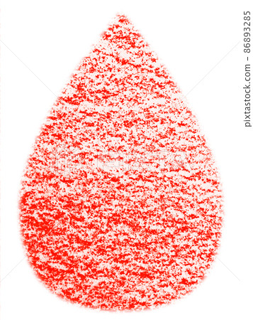 Illustration of drops drawn with crayon Kirinuki Red white background Other colors available 86893285