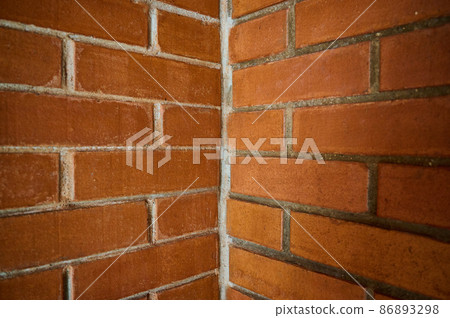 red brick masonry of the stove at home 86893298
