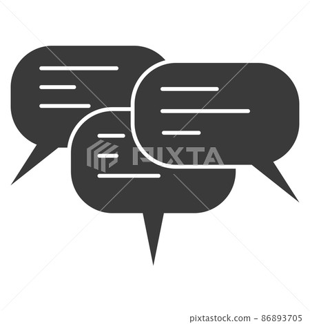 Group chat icon discussion text and voice conference, chat team speech bubbles Group chat icon discussion text and voice conference, chat team speech bubbles 86893705