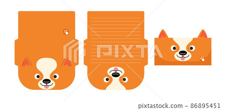 Cute lovely dog letter writing stationery paper laser cutting card template. Animal design for greeting, invitation, thank you cards. Vector stock illustration. Cute lovely dog letter writing stationery paper laser cutting card template. Animal design for greeting, invitation, thank you cards. Vector stock illustration. 86895451