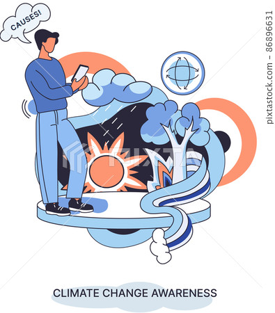Nature biodiversity vector illustration set mother earth climate change awareness ecological concept. Creative metaphor 86896631