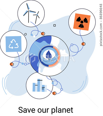 Change climate. Nature biodiversity mother earth. Metaphor of climate change and saving planet, World Environment Day 86896648