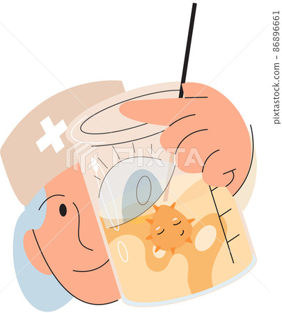 Virologist fights against viruses in lab, holding sample. Scientist conducting scientific researches 86896661