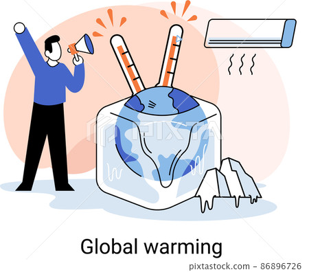 Change climate. Nature biodiversity mother earth. Metaphor of climate change and saving planet, World Environment Day 86896726
