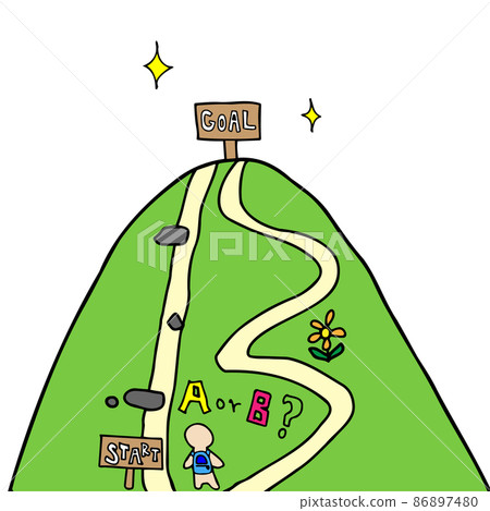 Illustration of options (roads) to reach the goal Illustration of options (roads) to reach the goal 86897480