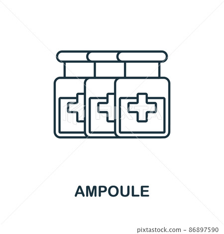 Ampoule icon. Line element from vaccination collection. Linear Ampoule icon sign for web design, infographics and more. 86897590